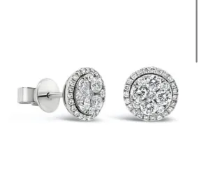Big cluster halo earrings