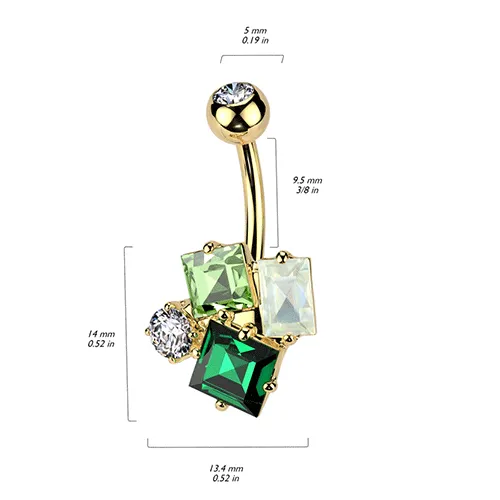Bijou Emerald Cluster Belly Ring