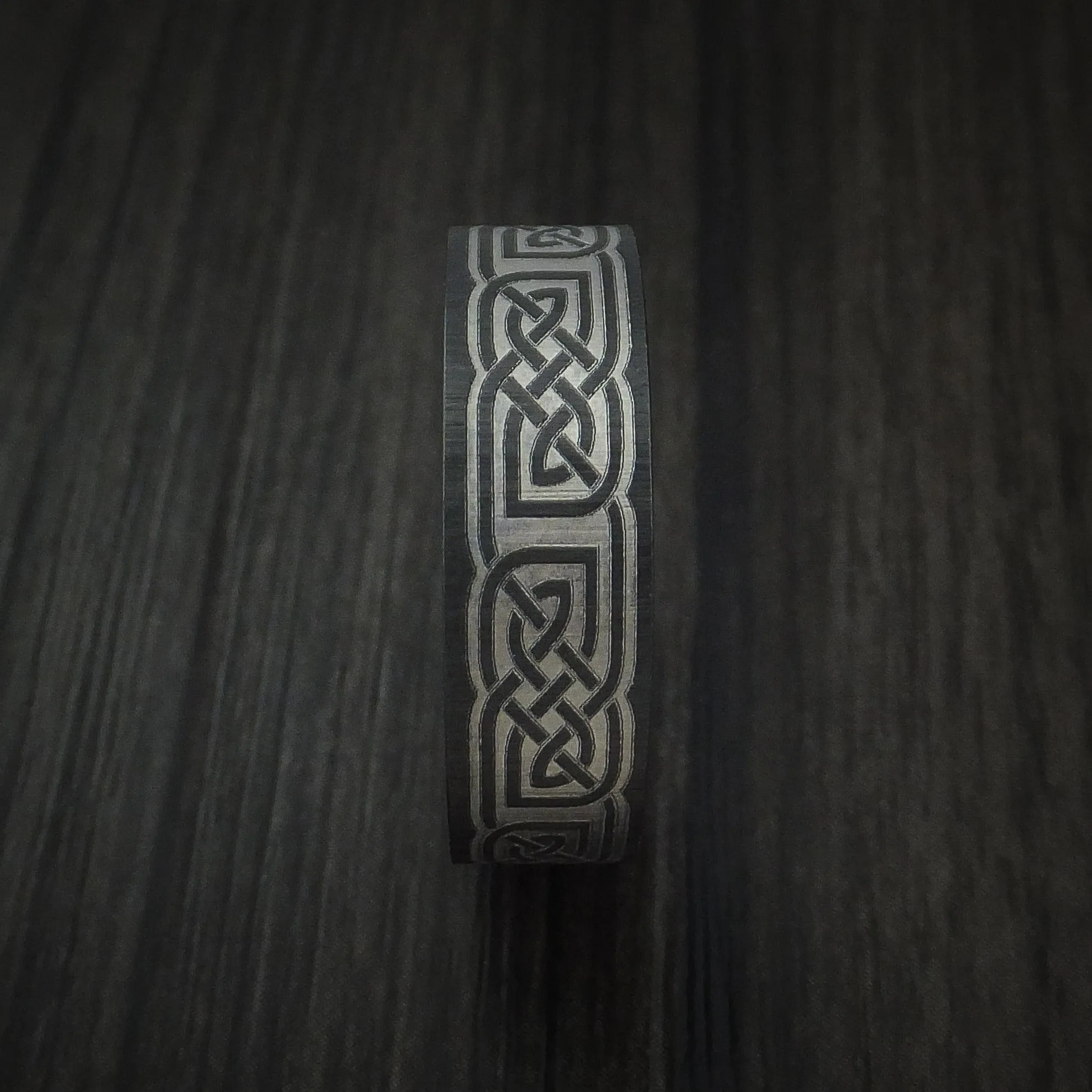 Black Titanium Celtic Knot Men's Ring with Anodized Sleeve Custom Made Band