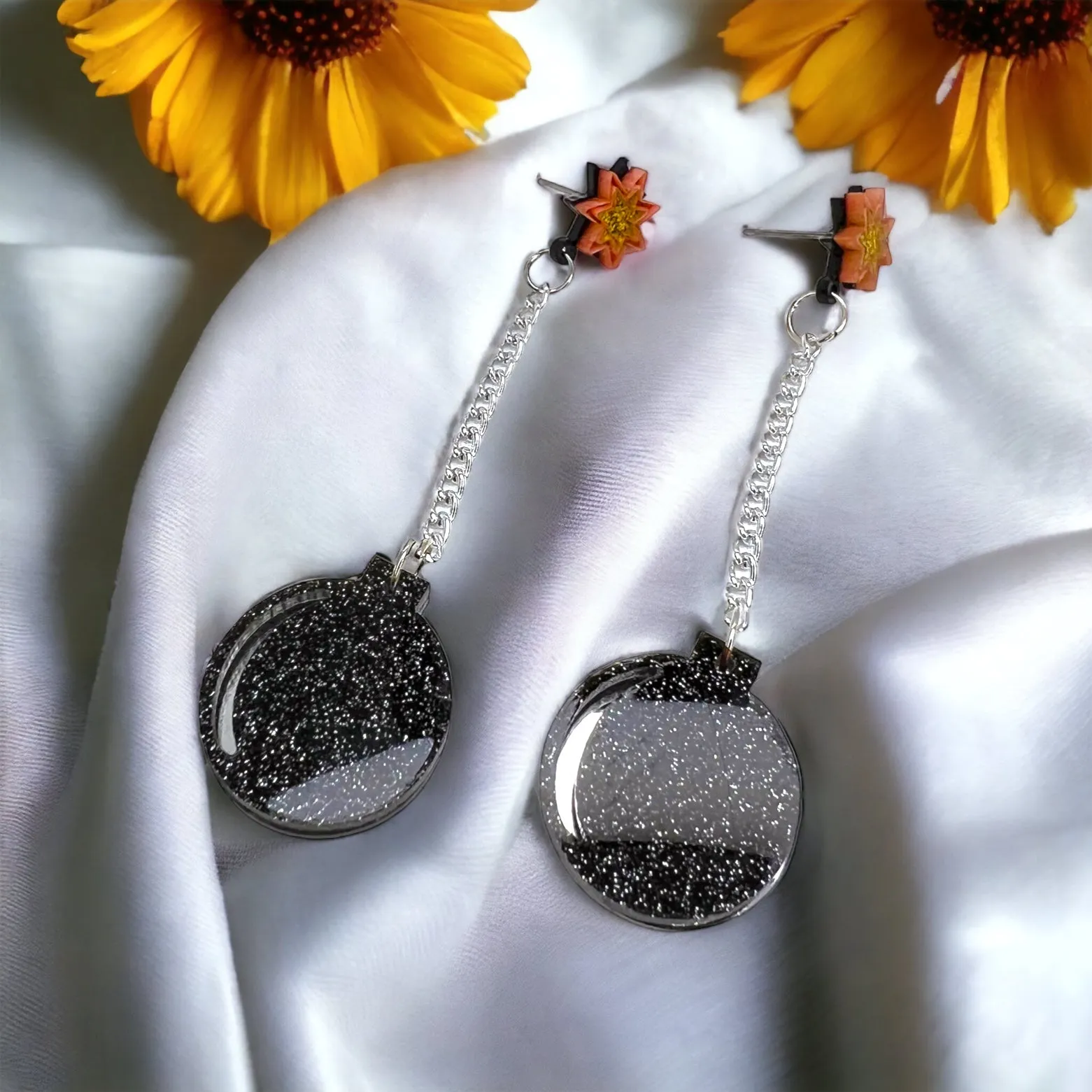 Bomb Earrings - You da Bomb, Fun Jewelry, Explosive, Bomb Dangle Earrings, Bomb Jewelry