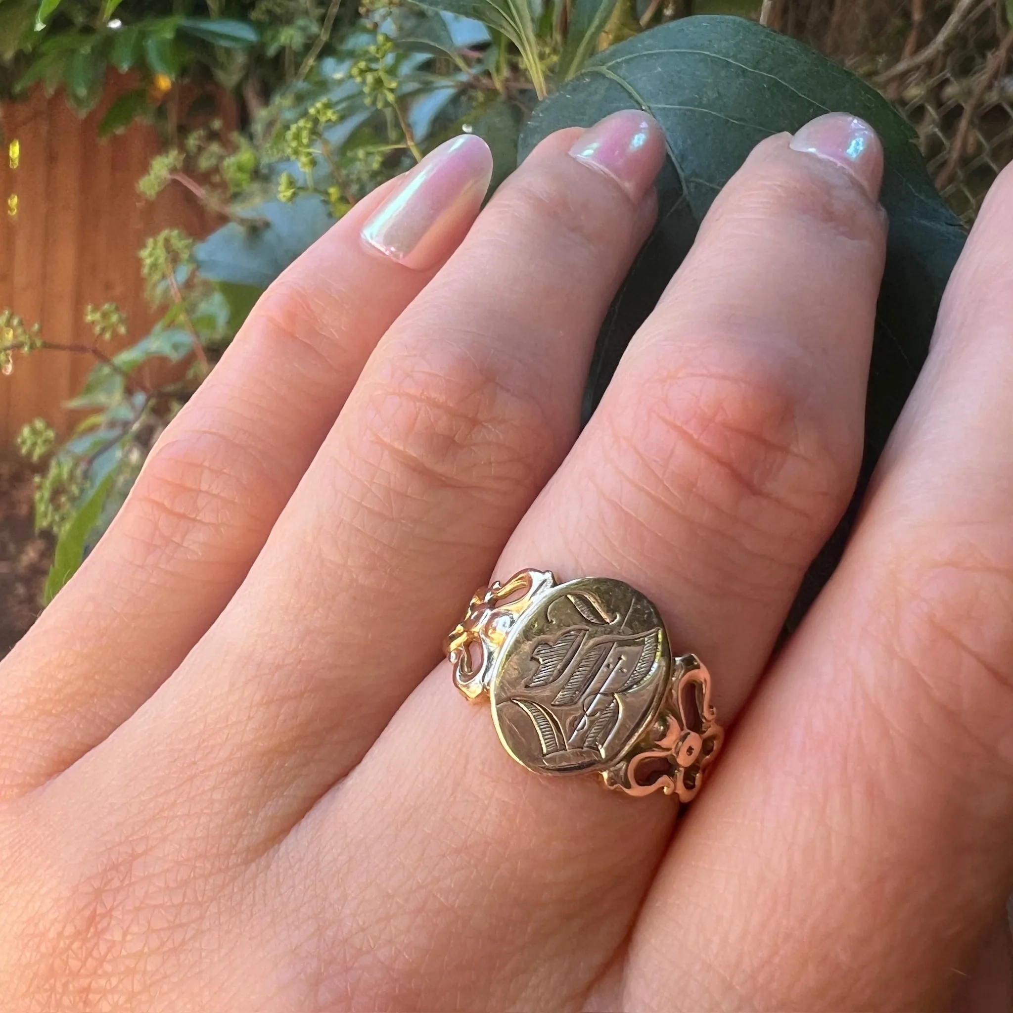 Bountiful Bows Ostby & Barton "B" Signet Ring