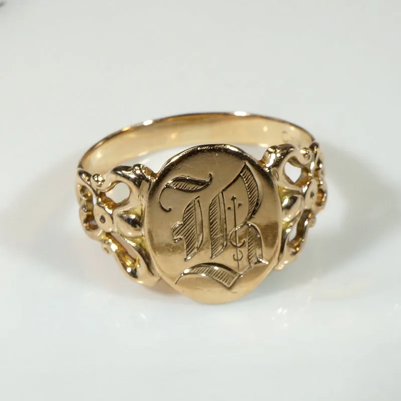 Bountiful Bows Ostby & Barton "B" Signet Ring