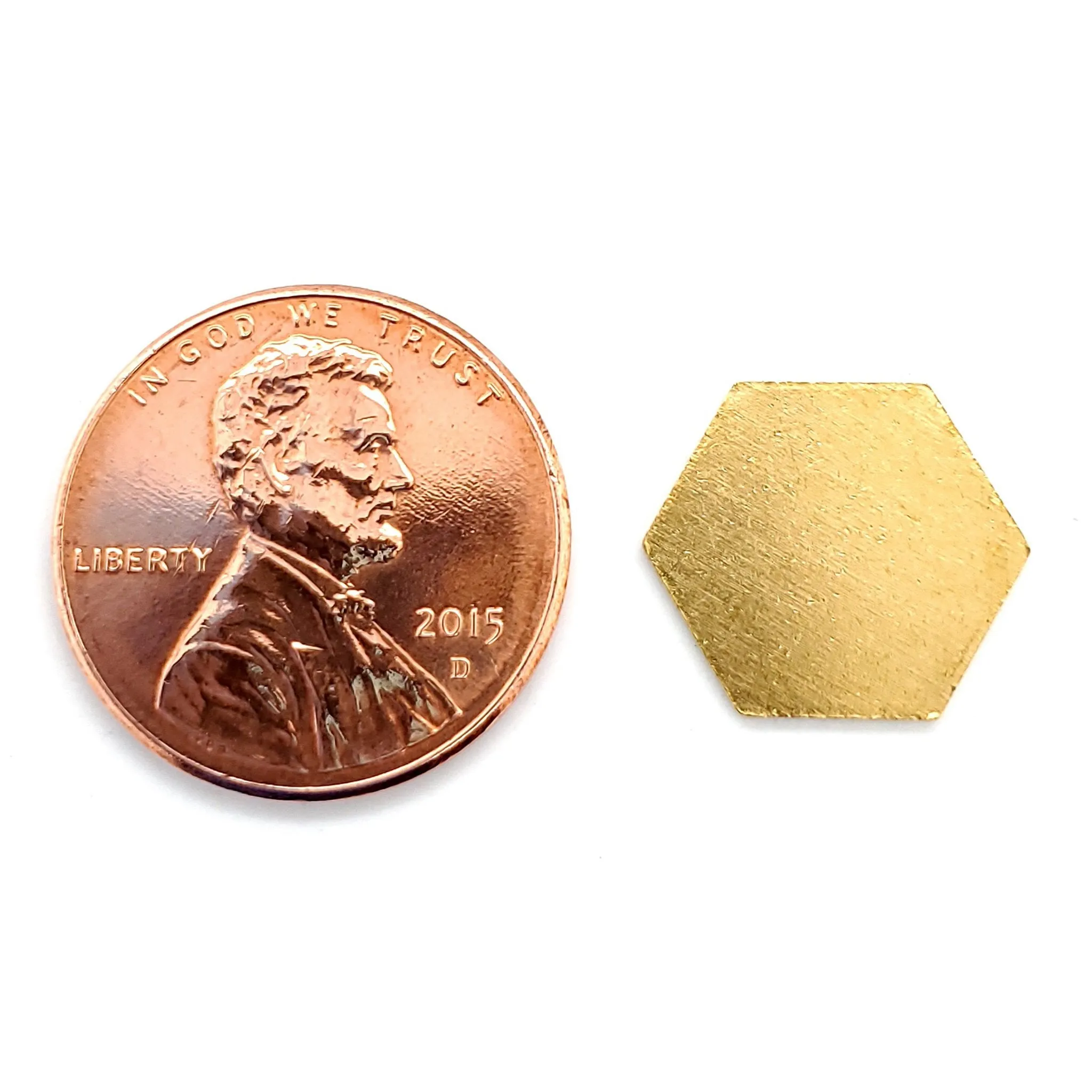 Brass Blank Hexagon Pendant / SBB0213