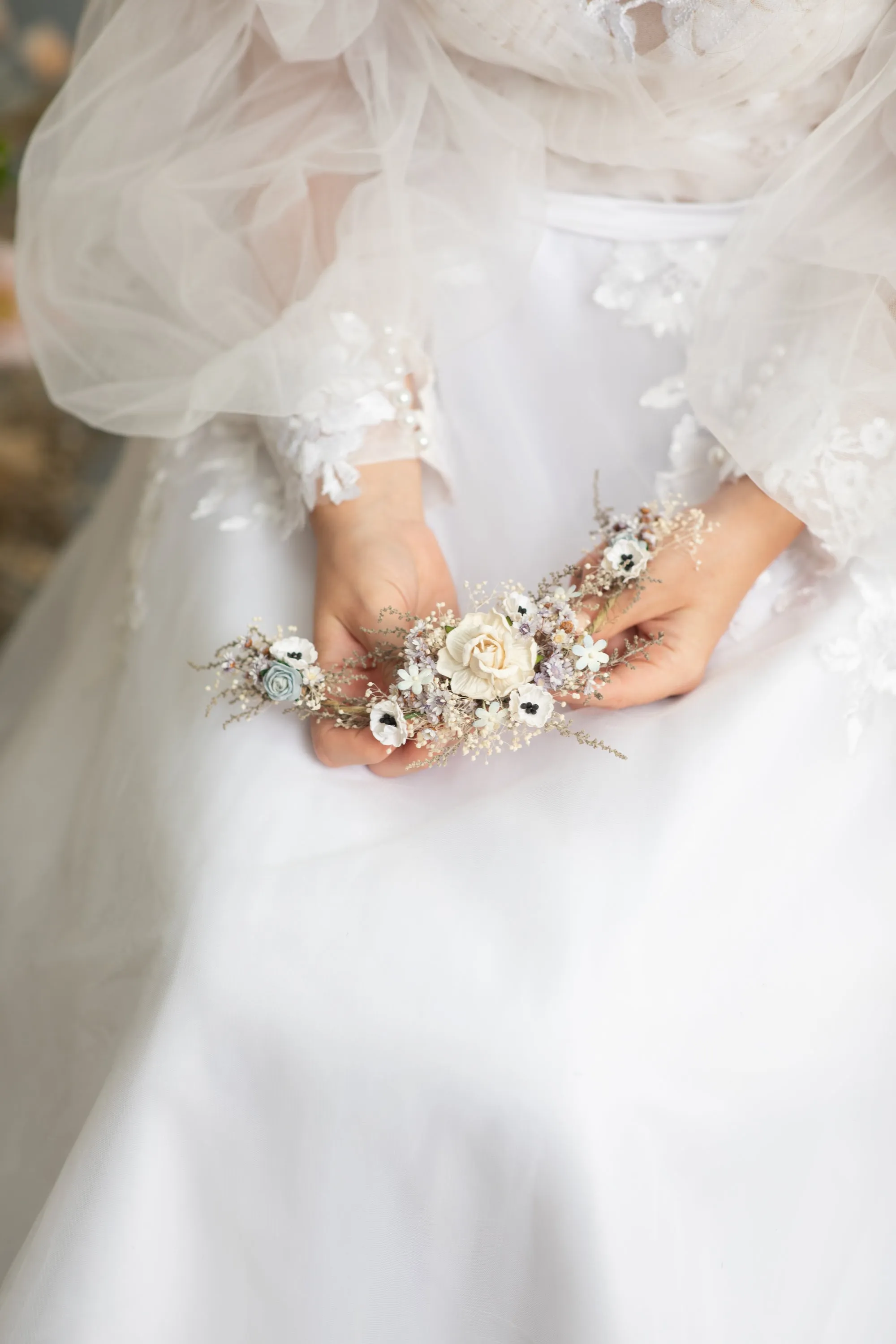Bridal pastel flower hair vine
