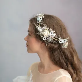 Bridal pastel flower hair vine