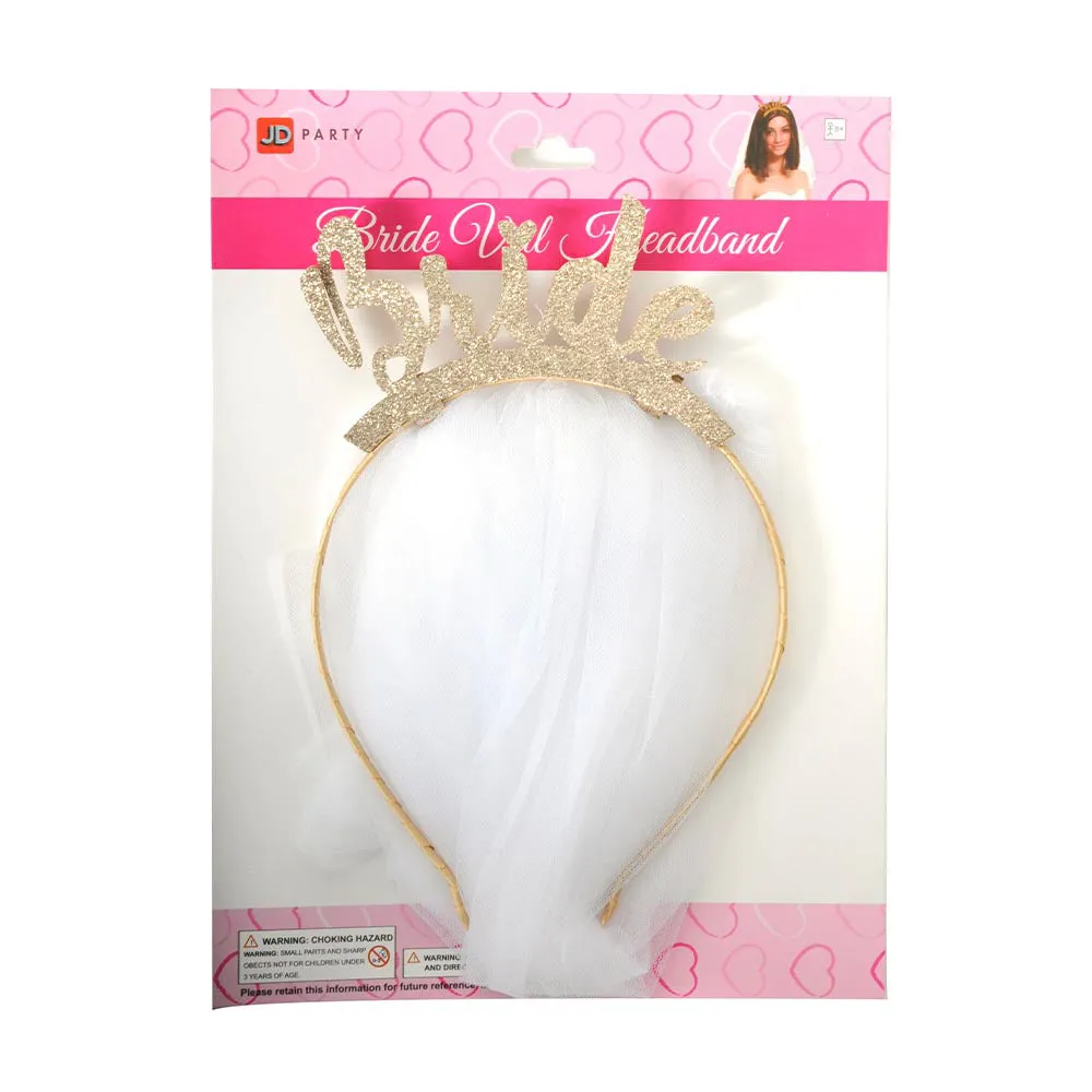 Bride Veil Glitter Headband