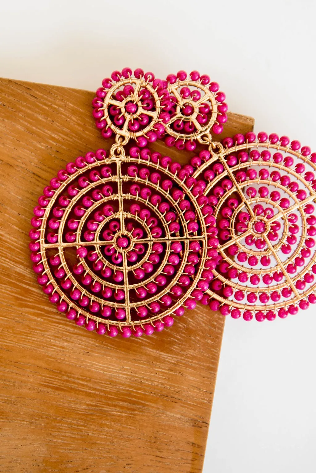 Bullseye Beaded Dangle Earrings