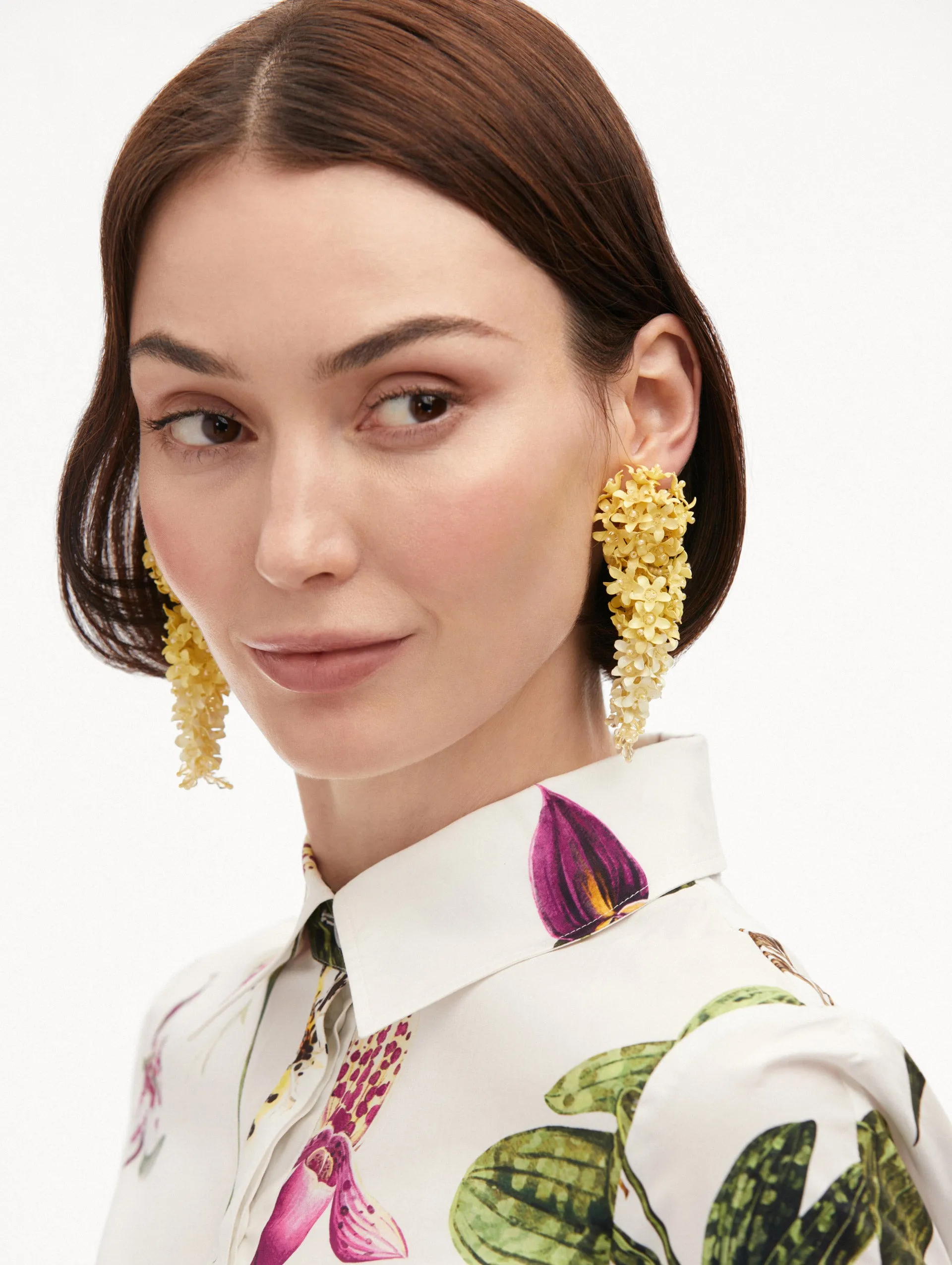 Cascading Flower Clip-On Earrings