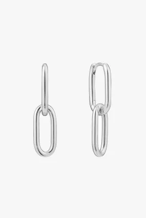 Chain Reaction Cable Link 2 In 1 30mm Silver Earrings EOL