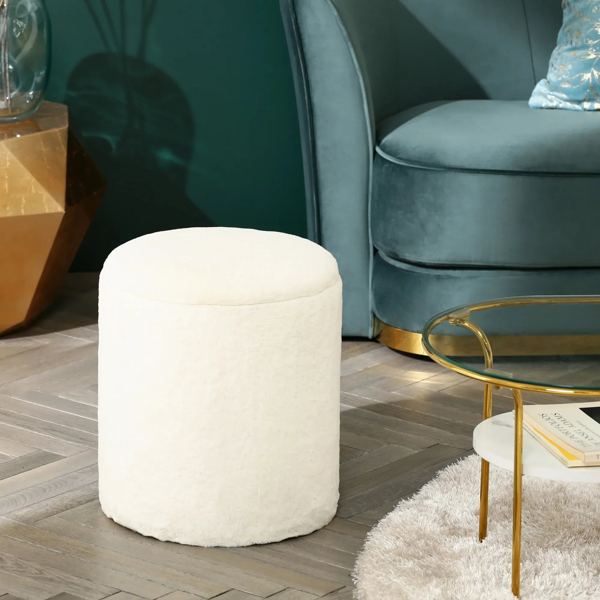 Chantilly Stool Pink (W350 × D350 × H410)