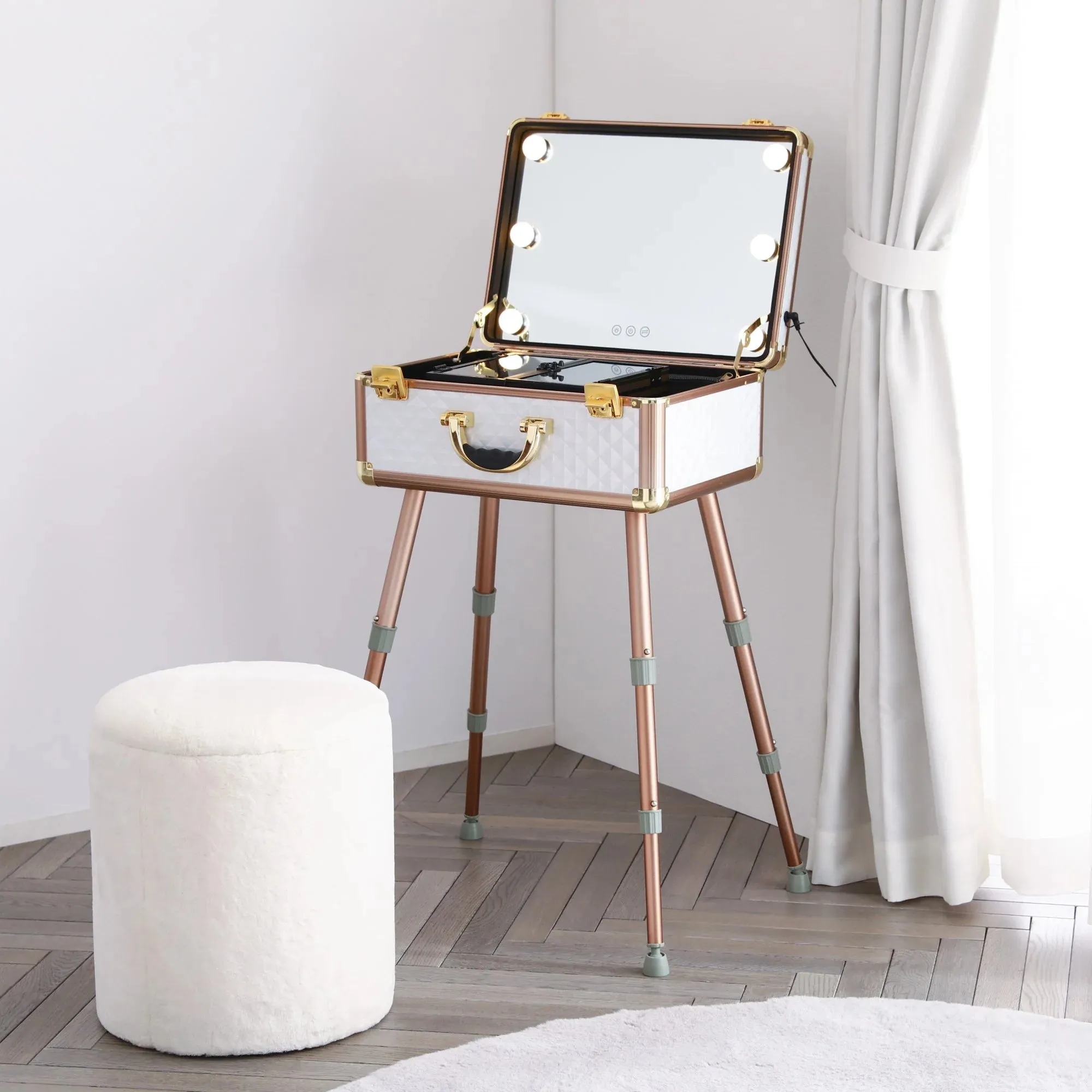 Chantilly Stool Pink (W350 × D350 × H410)