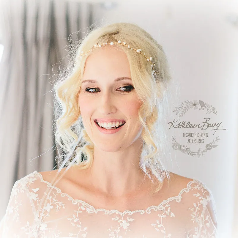Cherize Bridal Pearl Hair Vine - Bridal wreath - Gold, silver, rose gold options FROM: