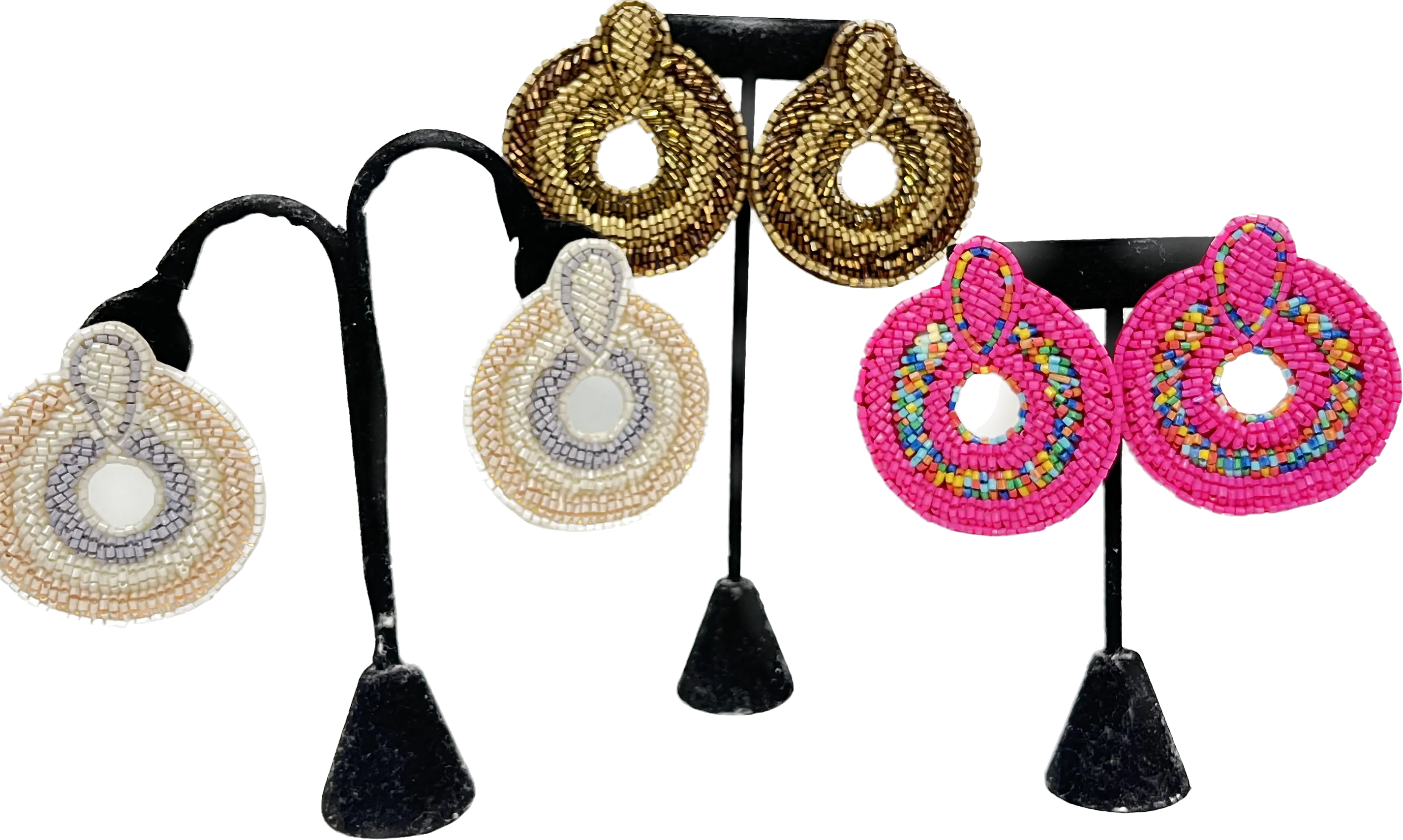 Circle Statement Beaded Earrings