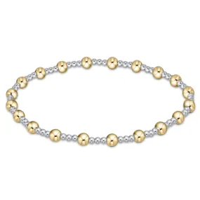 Classic Sincerity Pattern 4mm Bead Bracelet - Mixed Metal