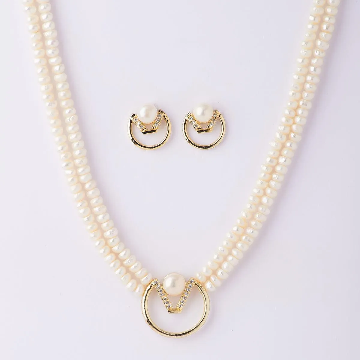 Classy Real Pearl Necklace Set