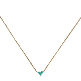 Cluster Necklace, Turquoise, Gold