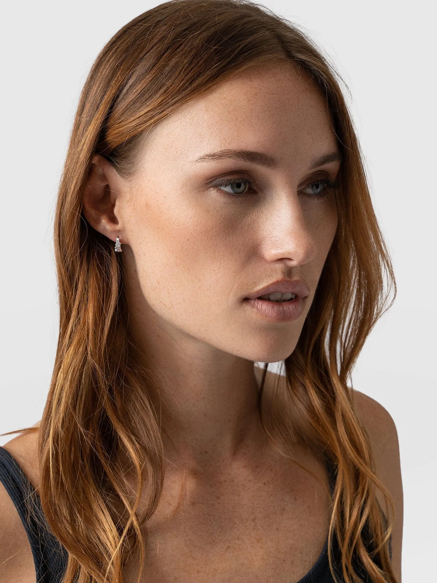 Constellation Cluster Huggie Earrings - Silver
