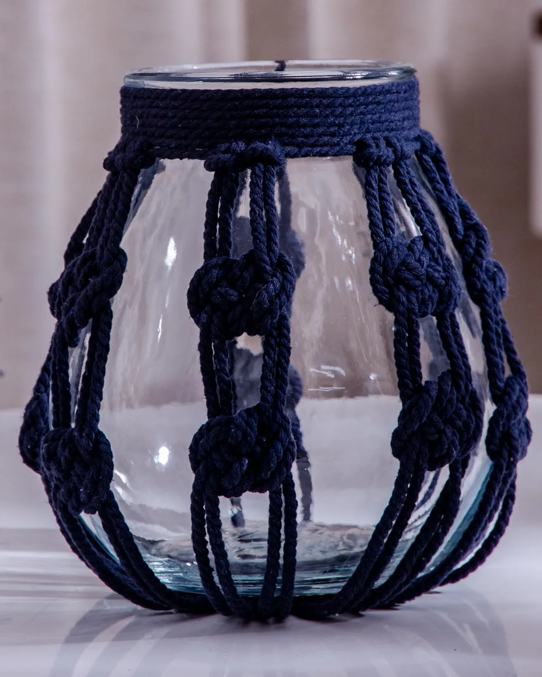 'Crafting with Knots' Macrame Glass Vase - Large