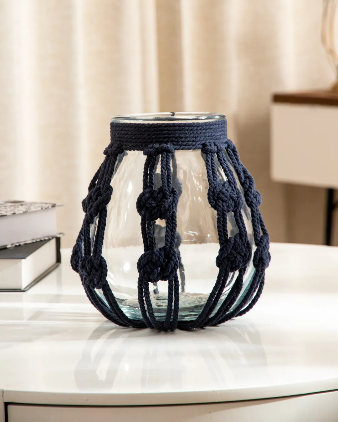 'Crafting with Knots' Macrame Glass Vase - Small