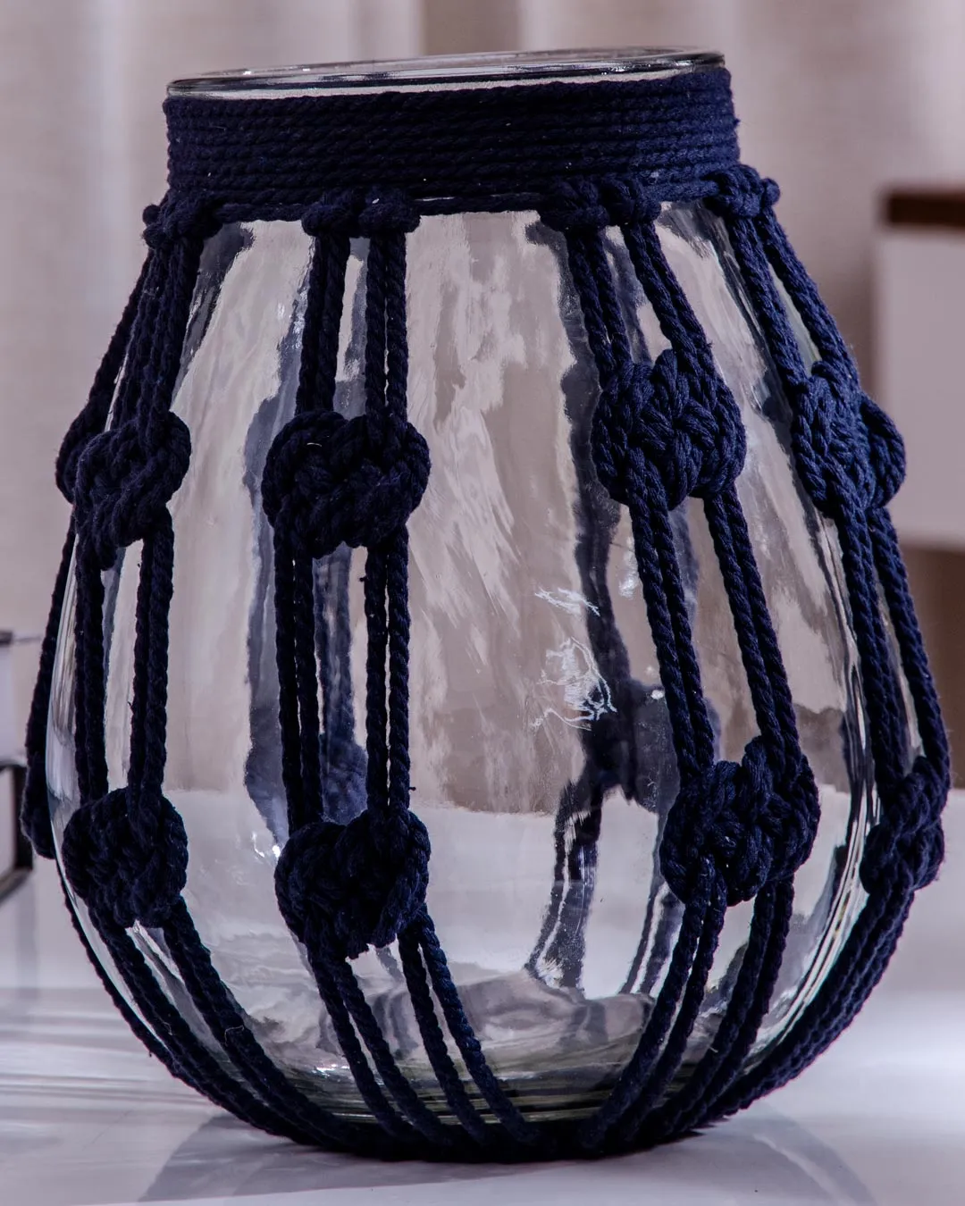 'Crafting with Knots' Macrame Glass Vase - Small