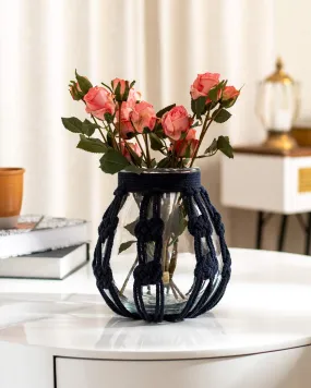 'Crafting with Knots' Macrame Glass Vase - Small