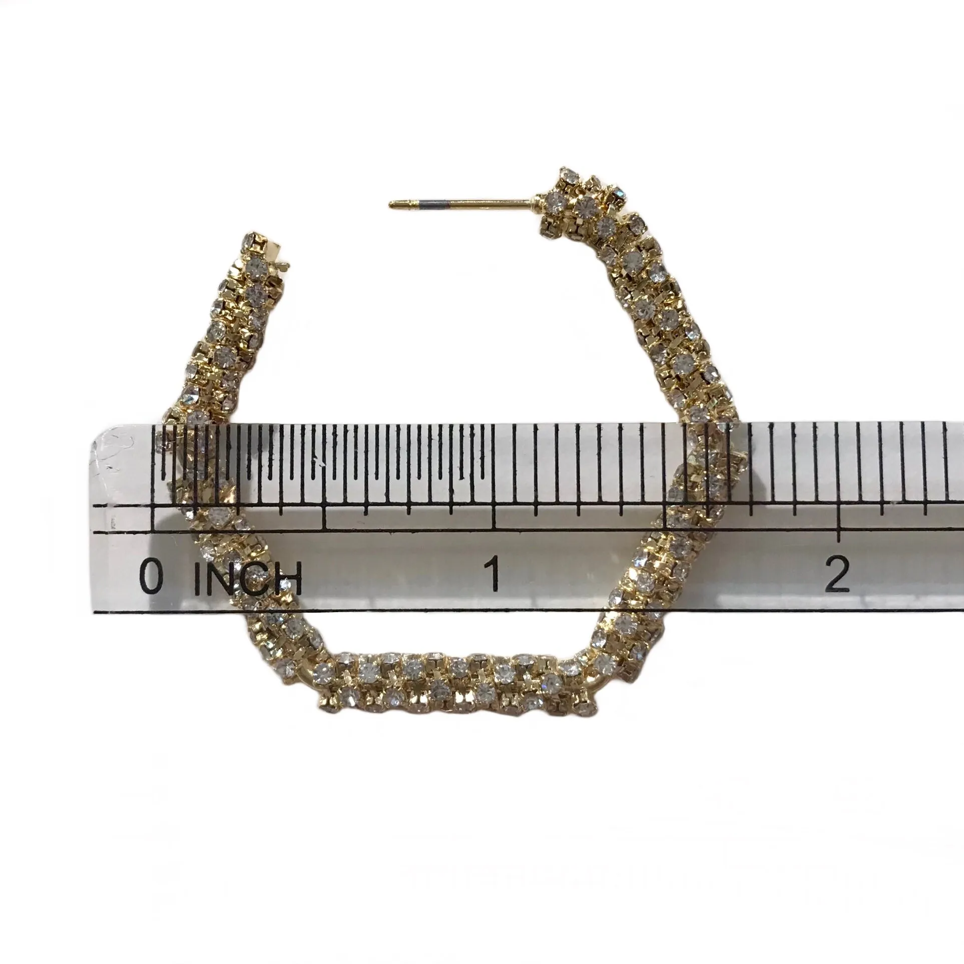 Crysta Sparkle Woven Hexagon Hoops