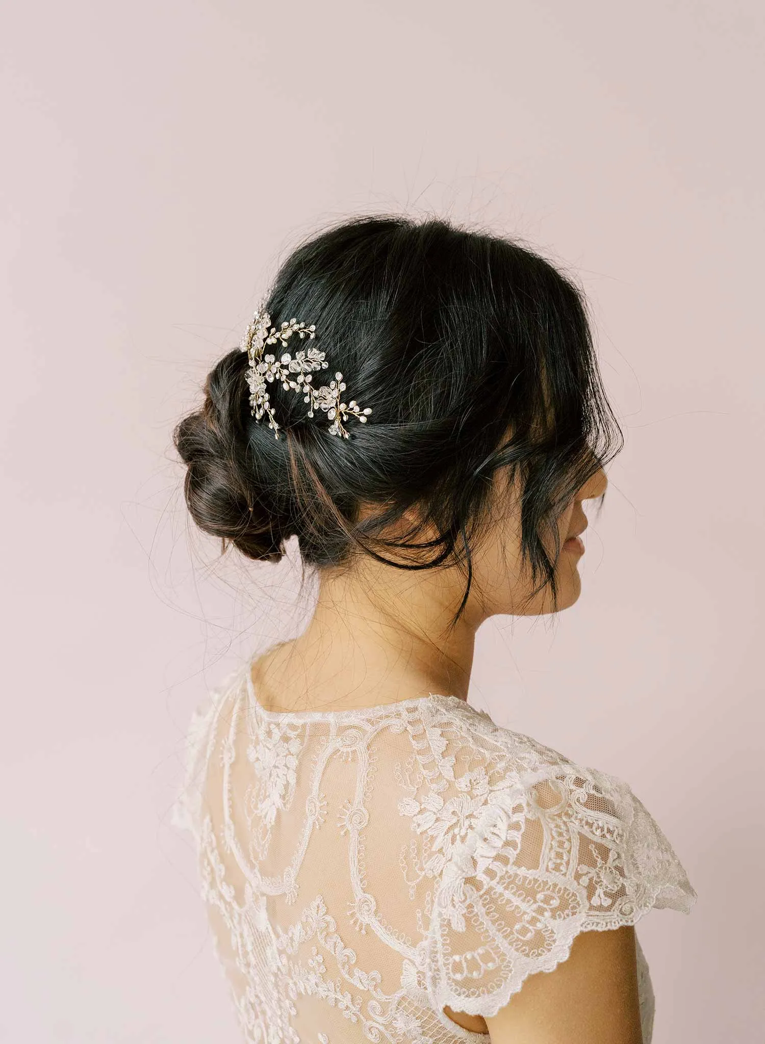 Crystal baby's breath hair pin set of 3 - Style #2117