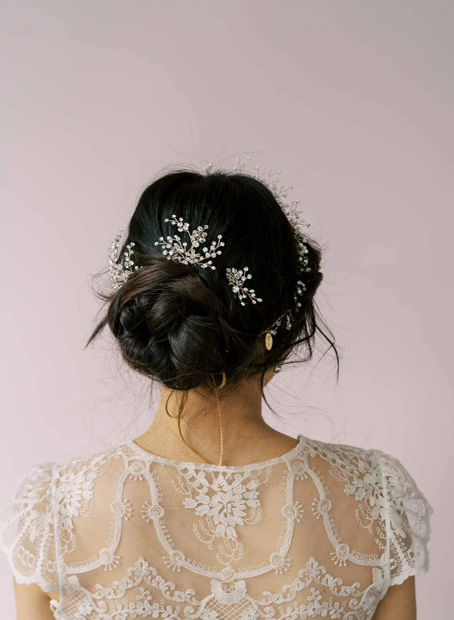 Crystal baby's breath hair pin set of 3 - Style #2117
