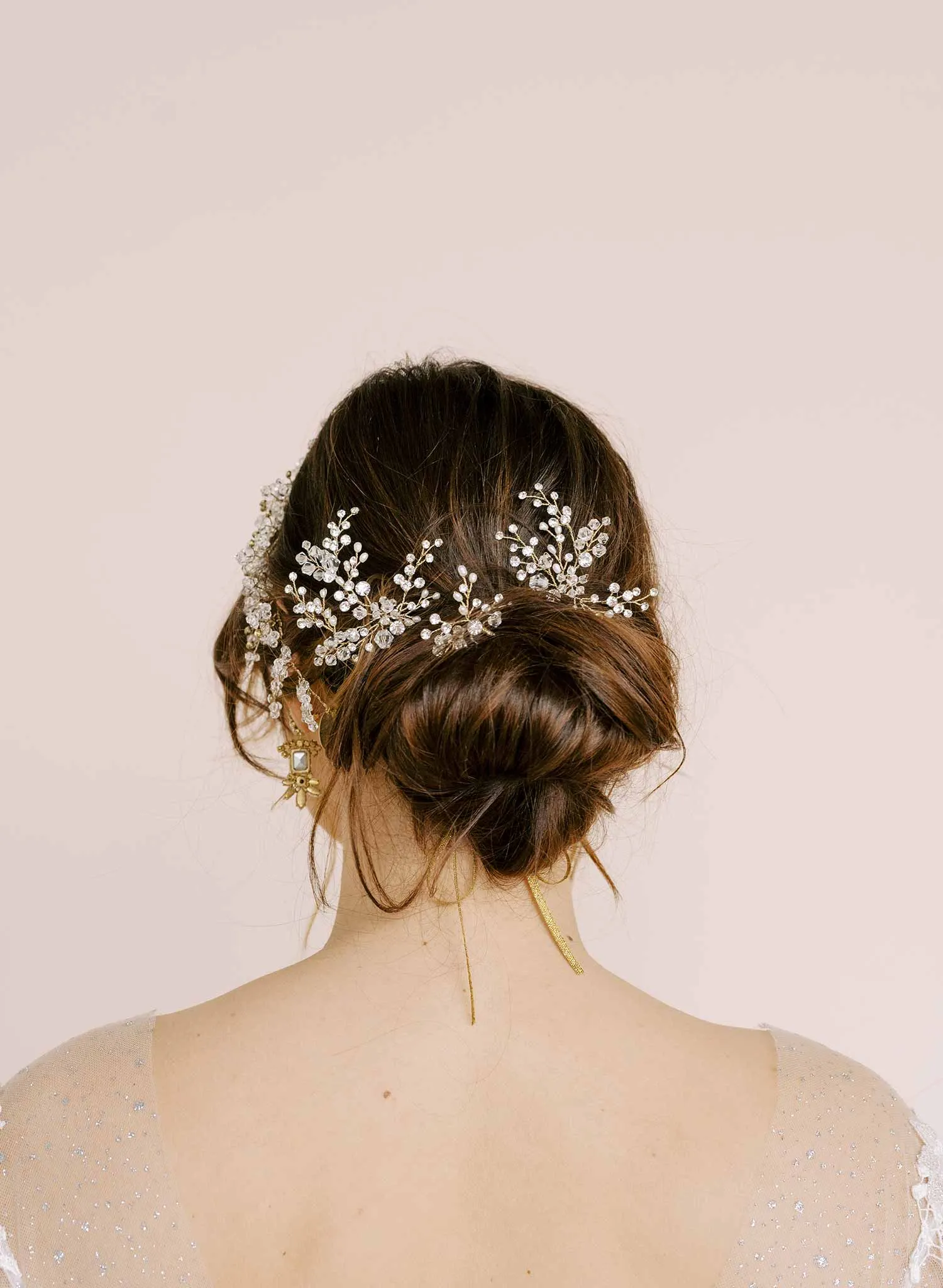 Crystal baby's breath hair pin set of 3 - Style #2117