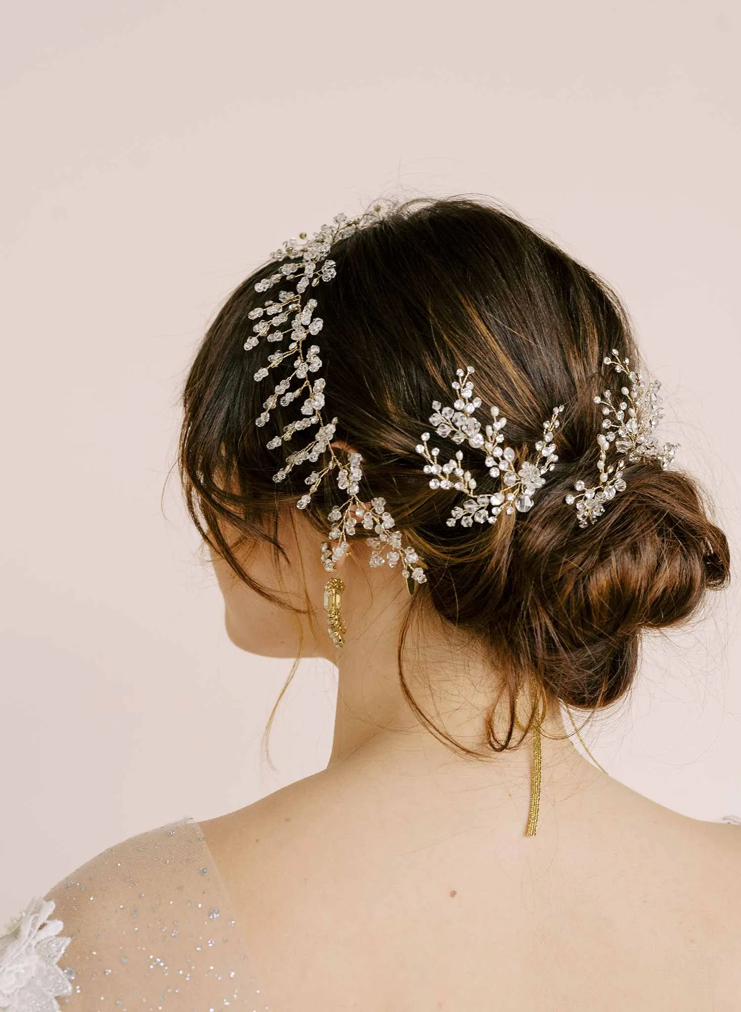 Crystal baby's breath hair pin set of 3 - Style #2117