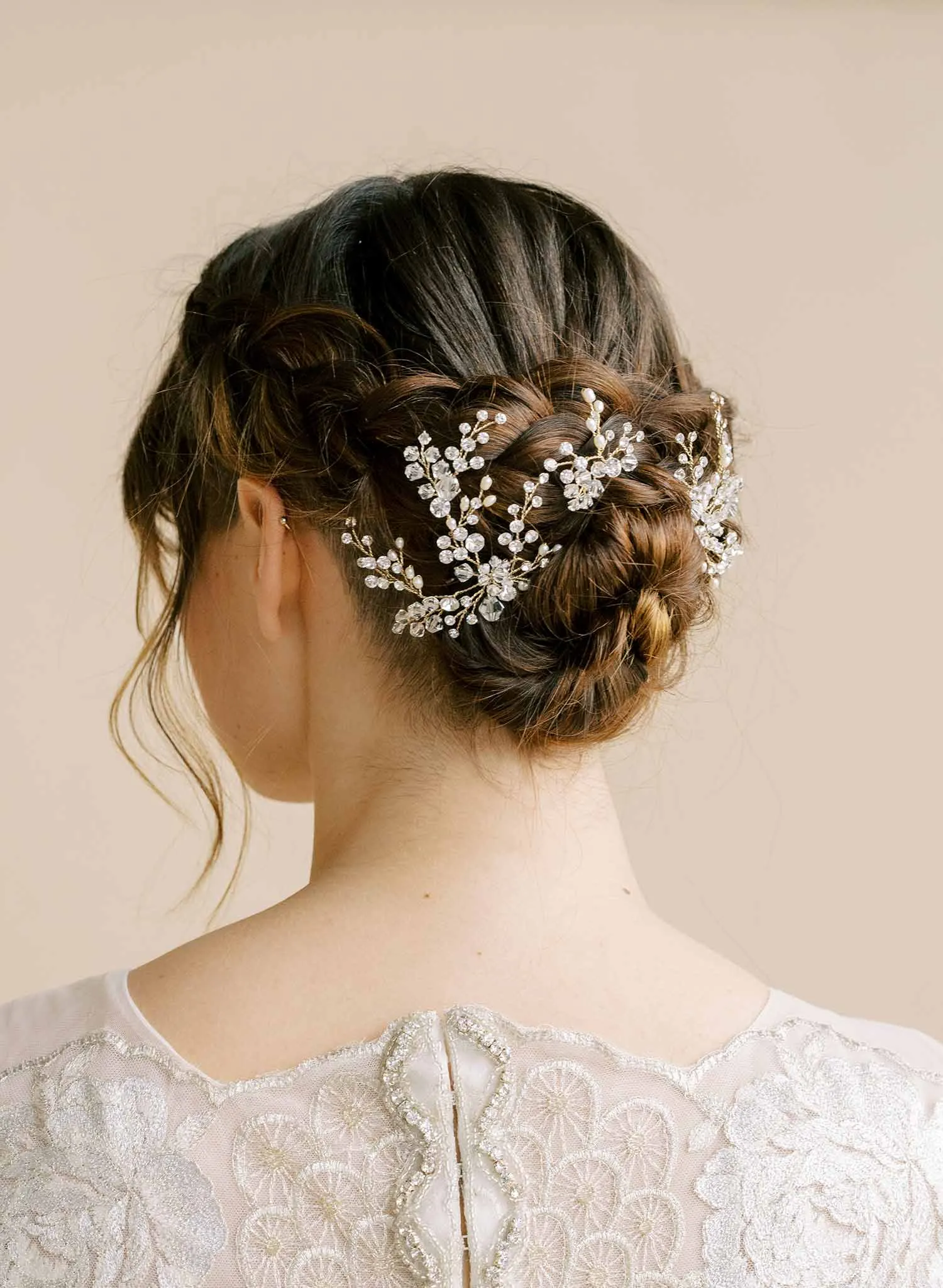 Crystal baby's breath hair pin set of 3 - Style #2117