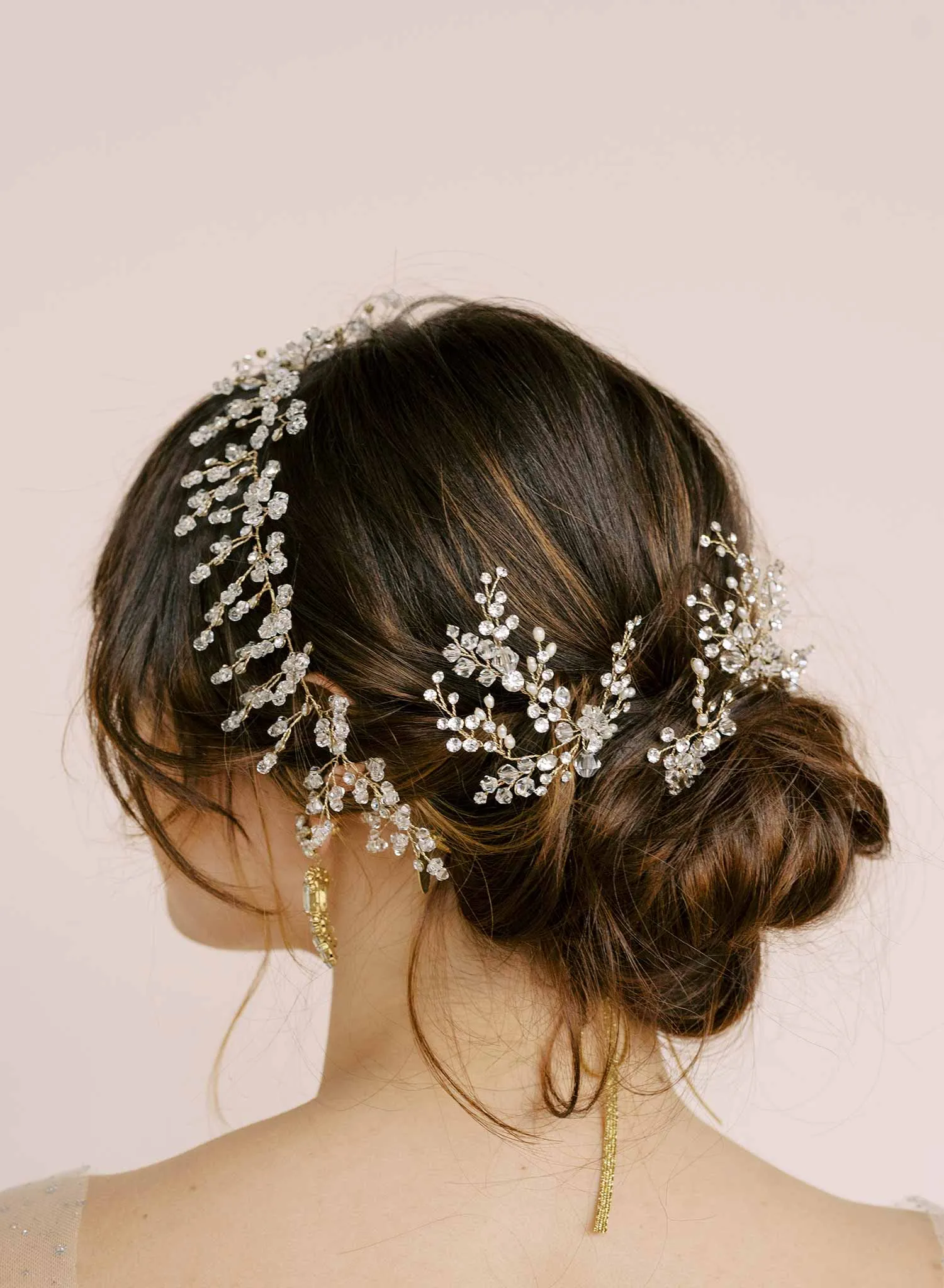 Crystal baby's breath hair pin set of 3 - Style #2117