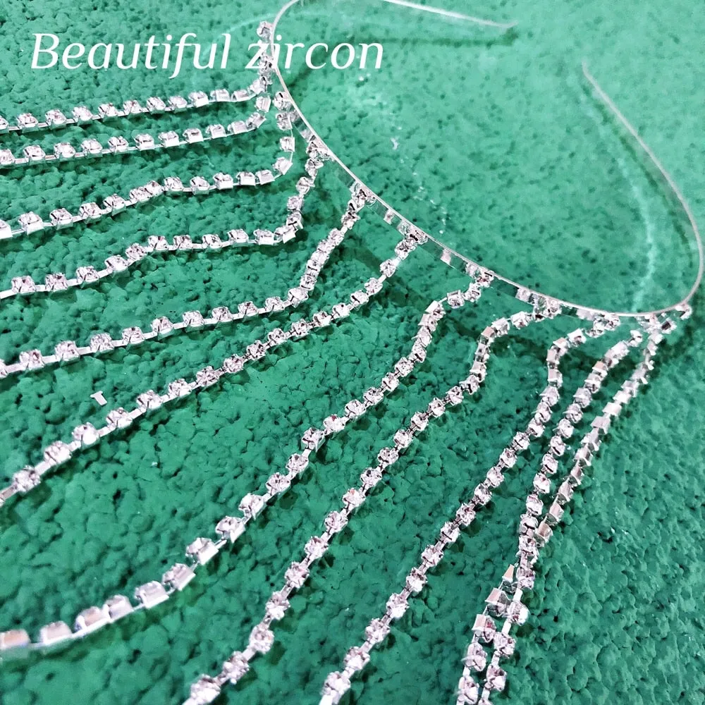 Crystal Long Tassel Headband