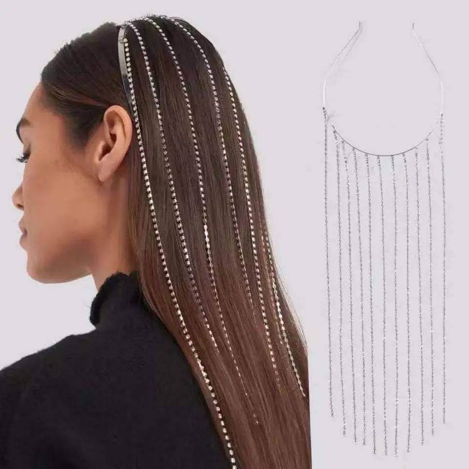 Crystal Long Tassel Headband