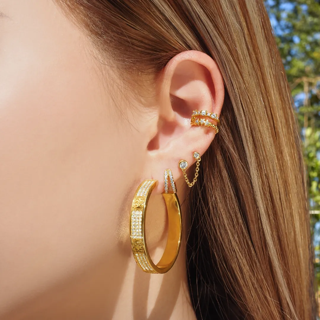 Crystal SHEPENDENCE Hoop Stud Earrings