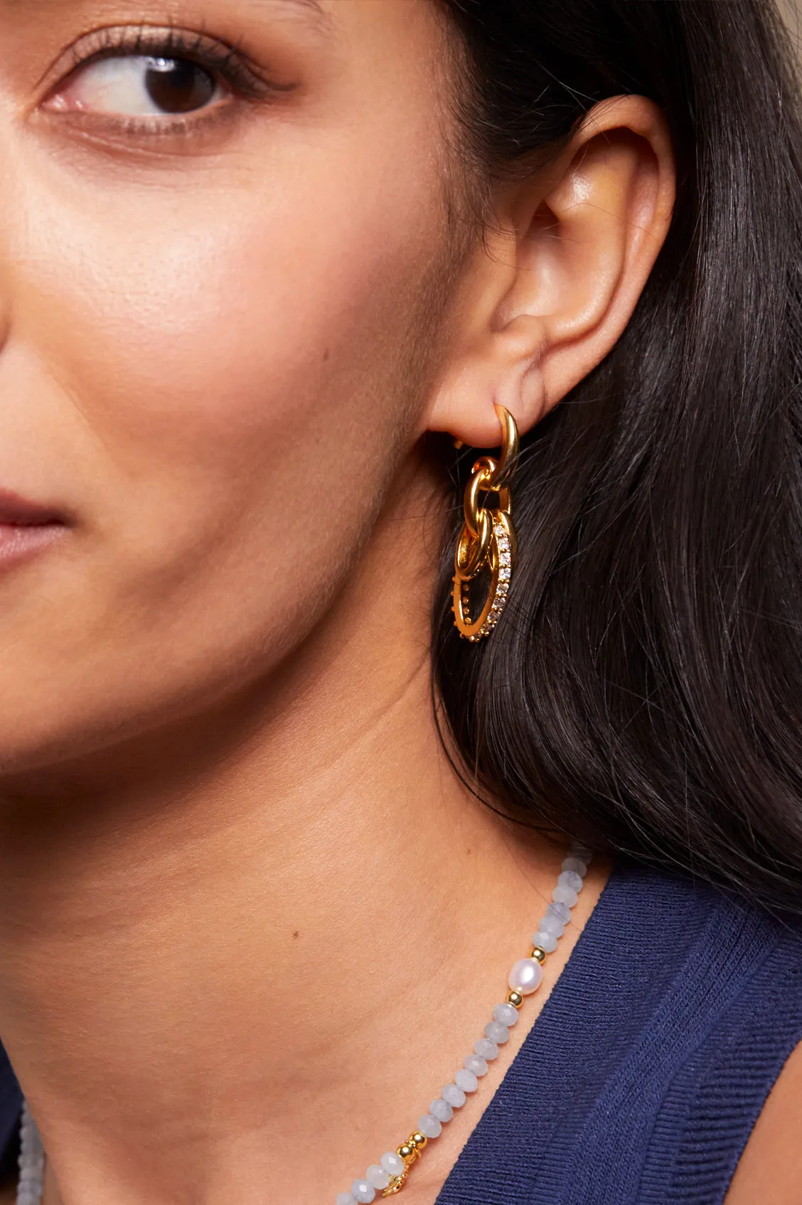 CZ Hoop Drop Earrings