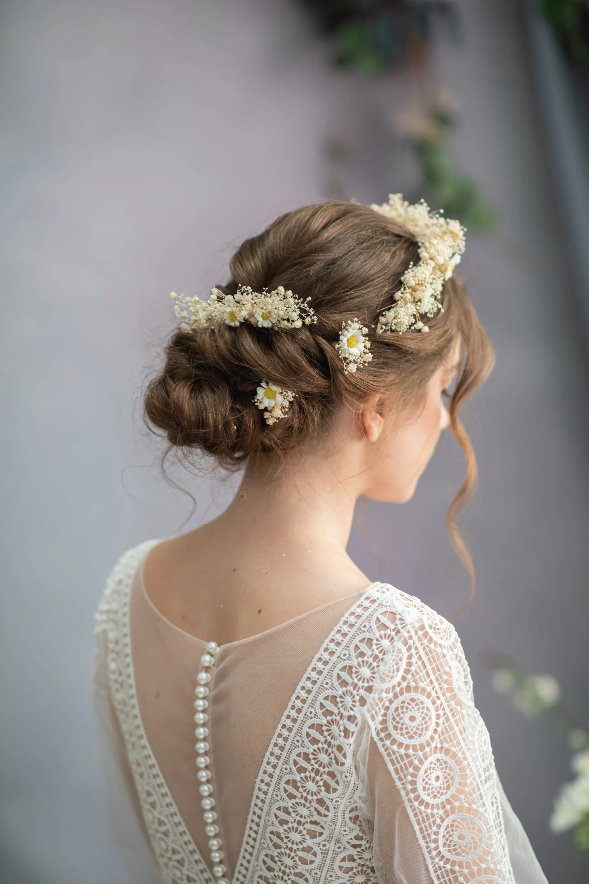 Daisy flower hair comb and hair pins