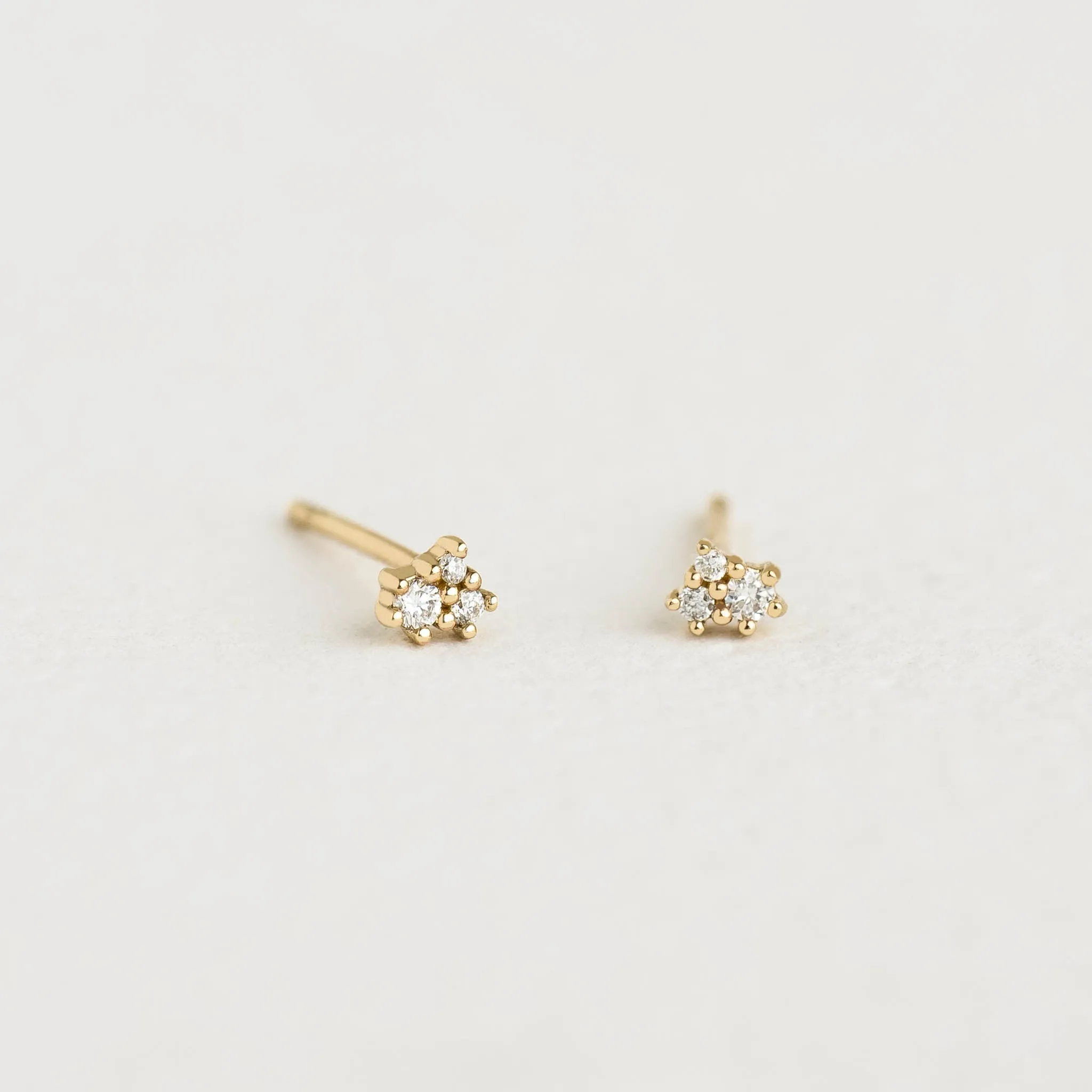 Diamond Cluster Earrings 14k Gold - Catina