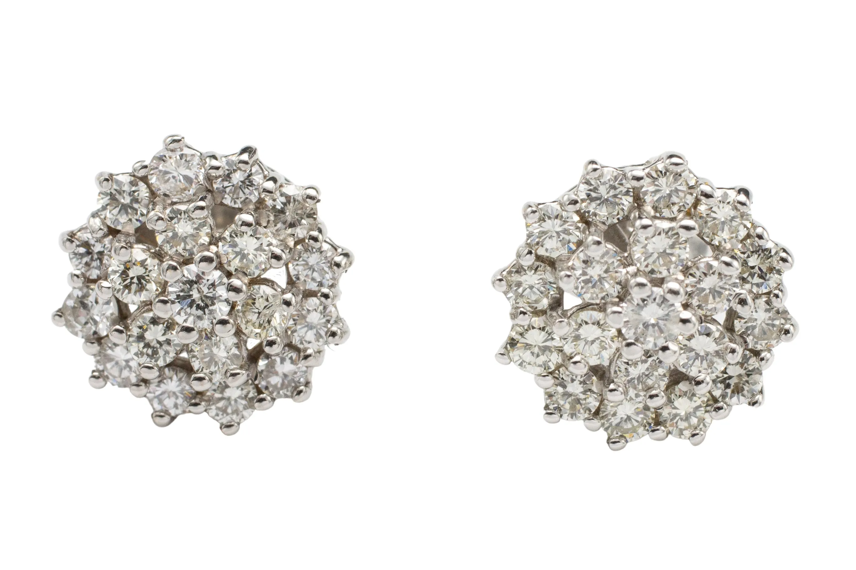 Diamond cluster studs in 18 carat gold