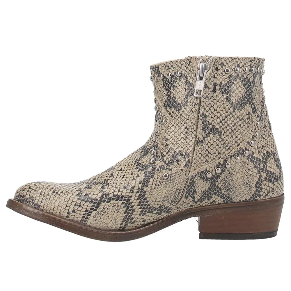Dingo Women's Clementine Grey Leather Round Toe Bootie