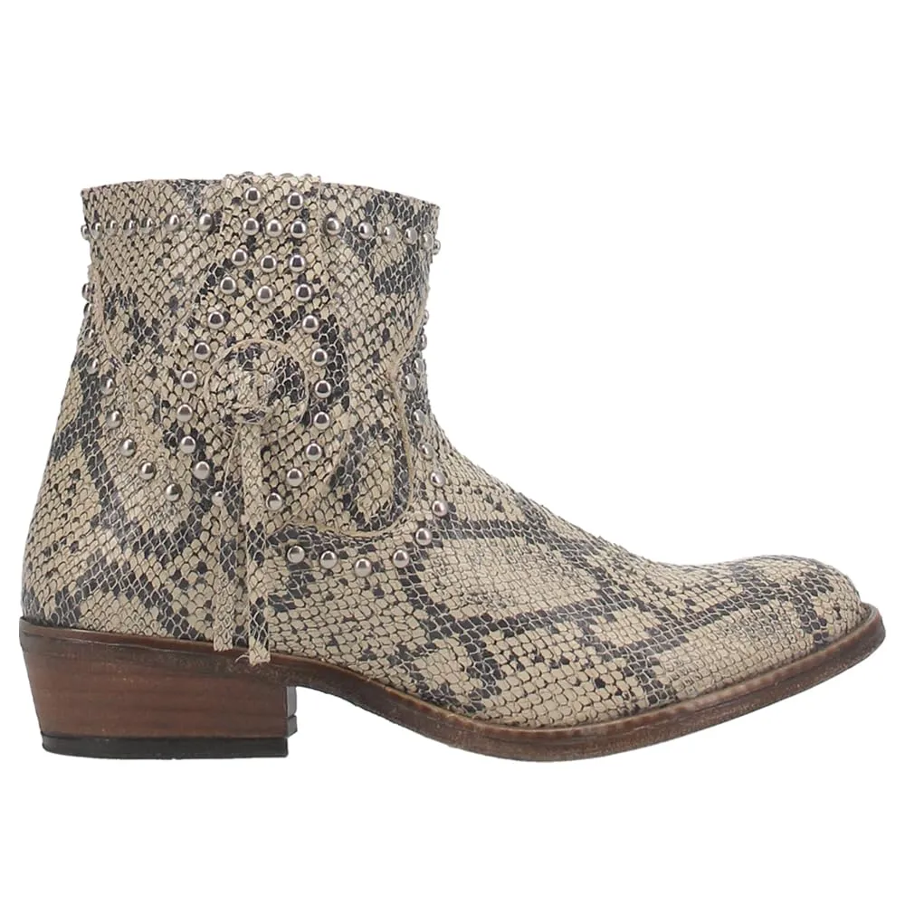 Dingo Women's Clementine Grey Leather Round Toe Bootie