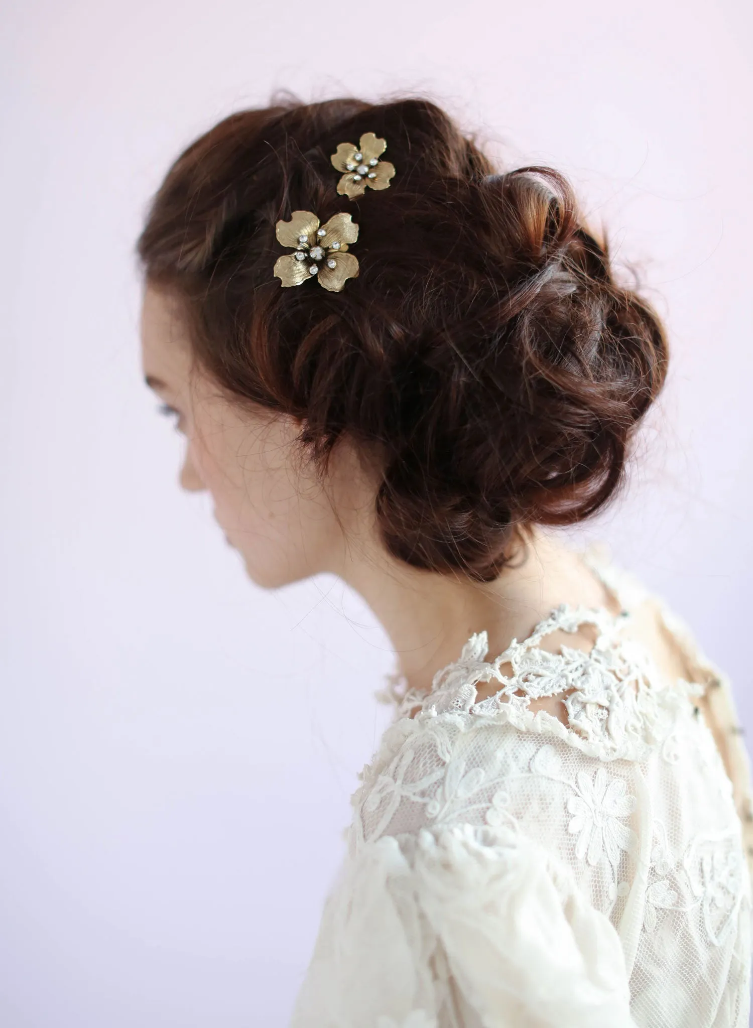 Dogwood flower hair pin set of 2 - Style #659