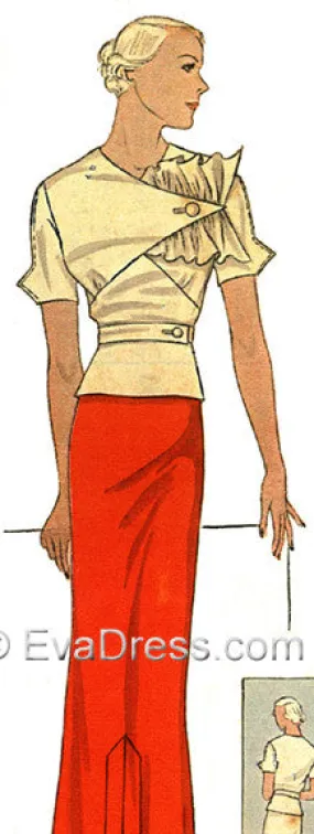 E-PATTERN 1934 Blouse with Jabot, E1444