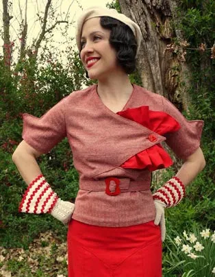 E-PATTERN 1934 Blouse with Jabot, E1444