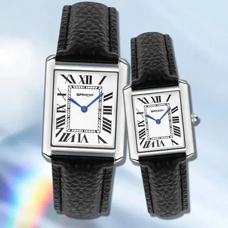 Elegant Watches with Square Dial for Couples