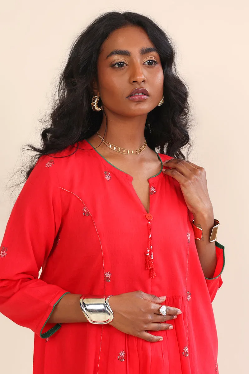 Feeling Cute Scarlet Shirt 1-Piece