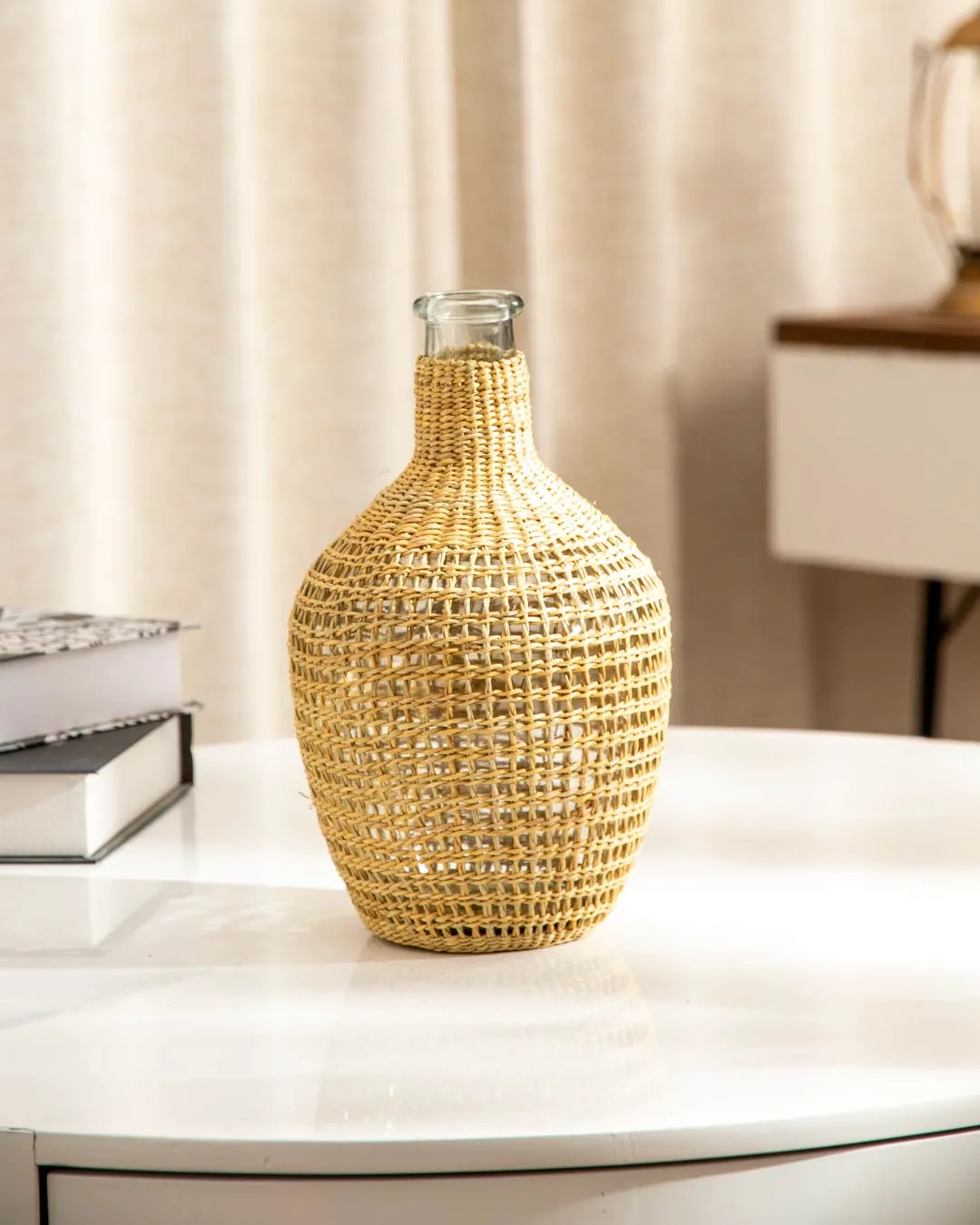 'Fiber Art Fusion' Macrame Glass Vase