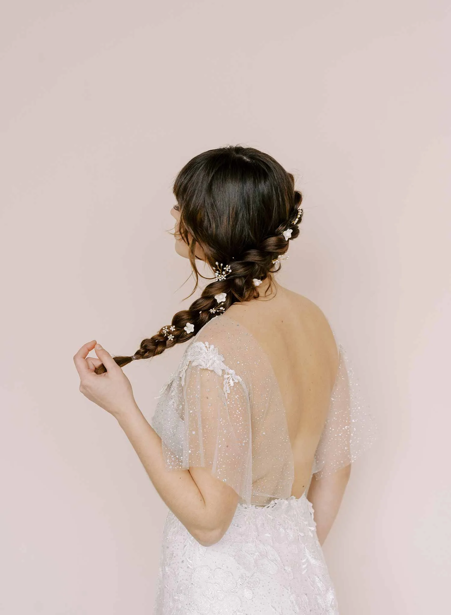 Floral bud bridal hair pin set of 5 - Style #2168