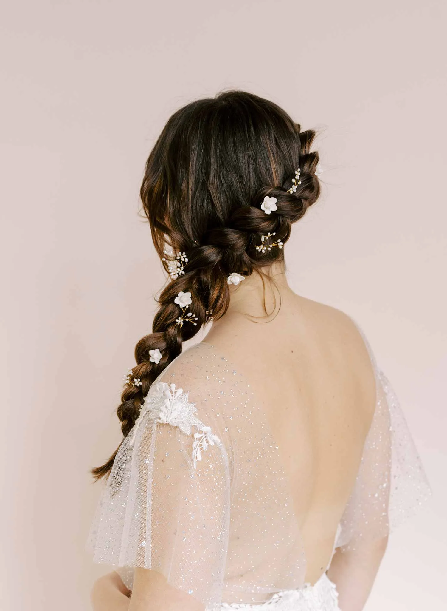 Floral bud bridal hair pin set of 5 - Style #2168
