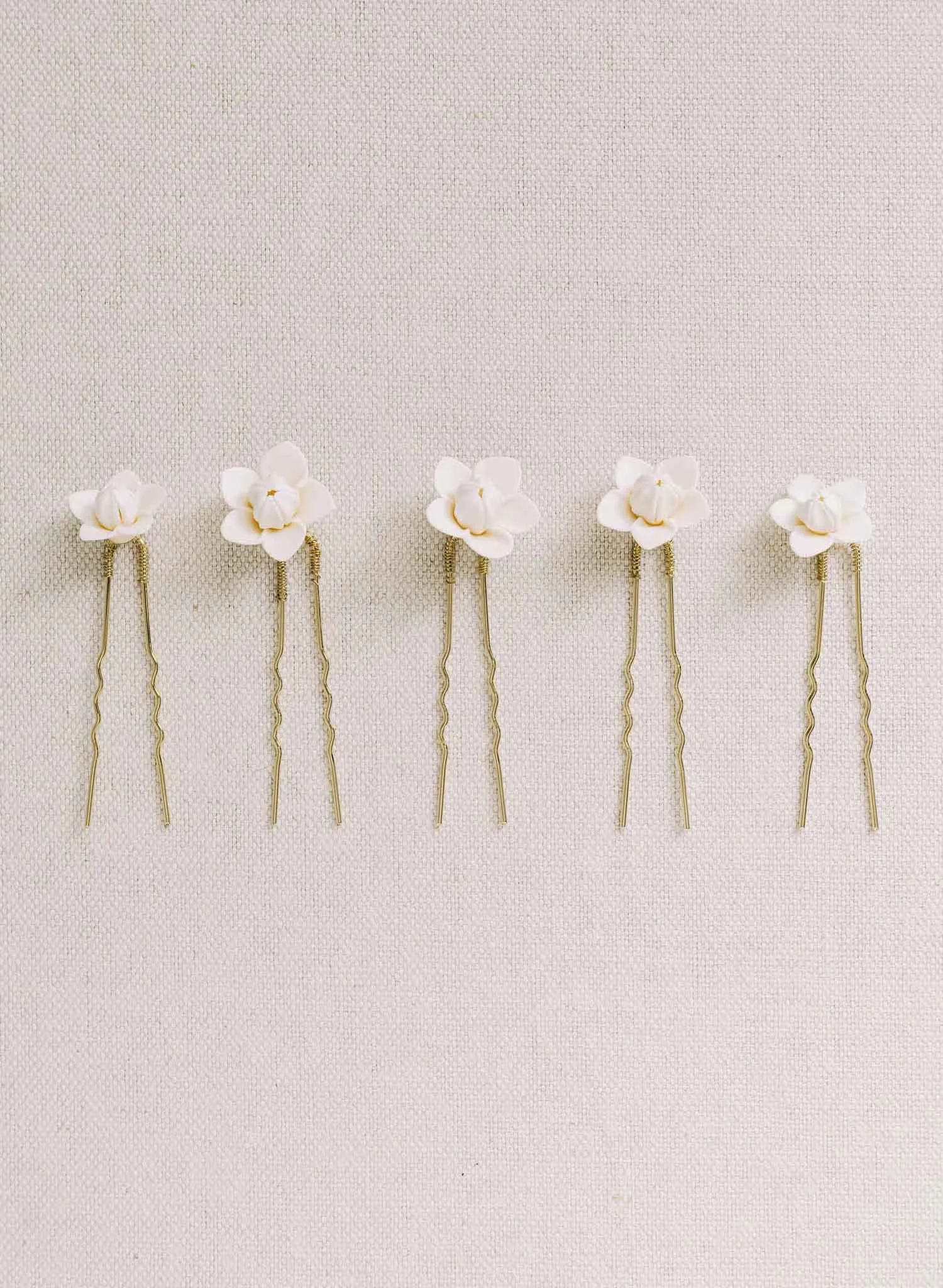 Floral bud bridal hair pin set of 5 - Style #2168